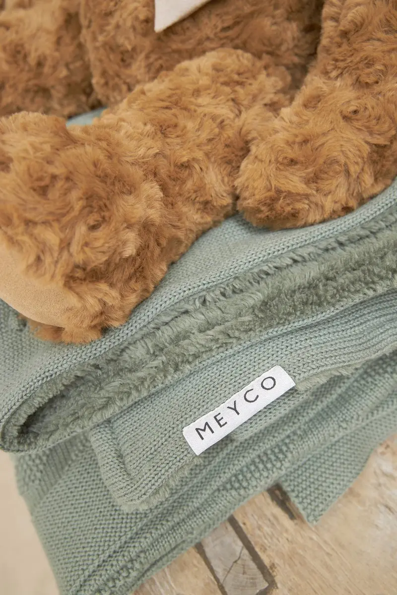 Meyco Baby Mini Knots Ledikantdeken 100x150cm - 2.0 TOG Forest Green