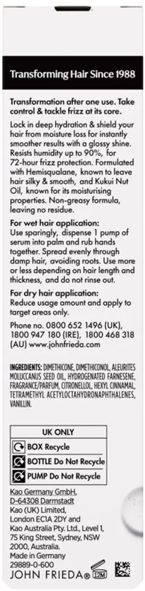 John Frieda Frizz Ease Original Serum 50ml - 3 Stuks