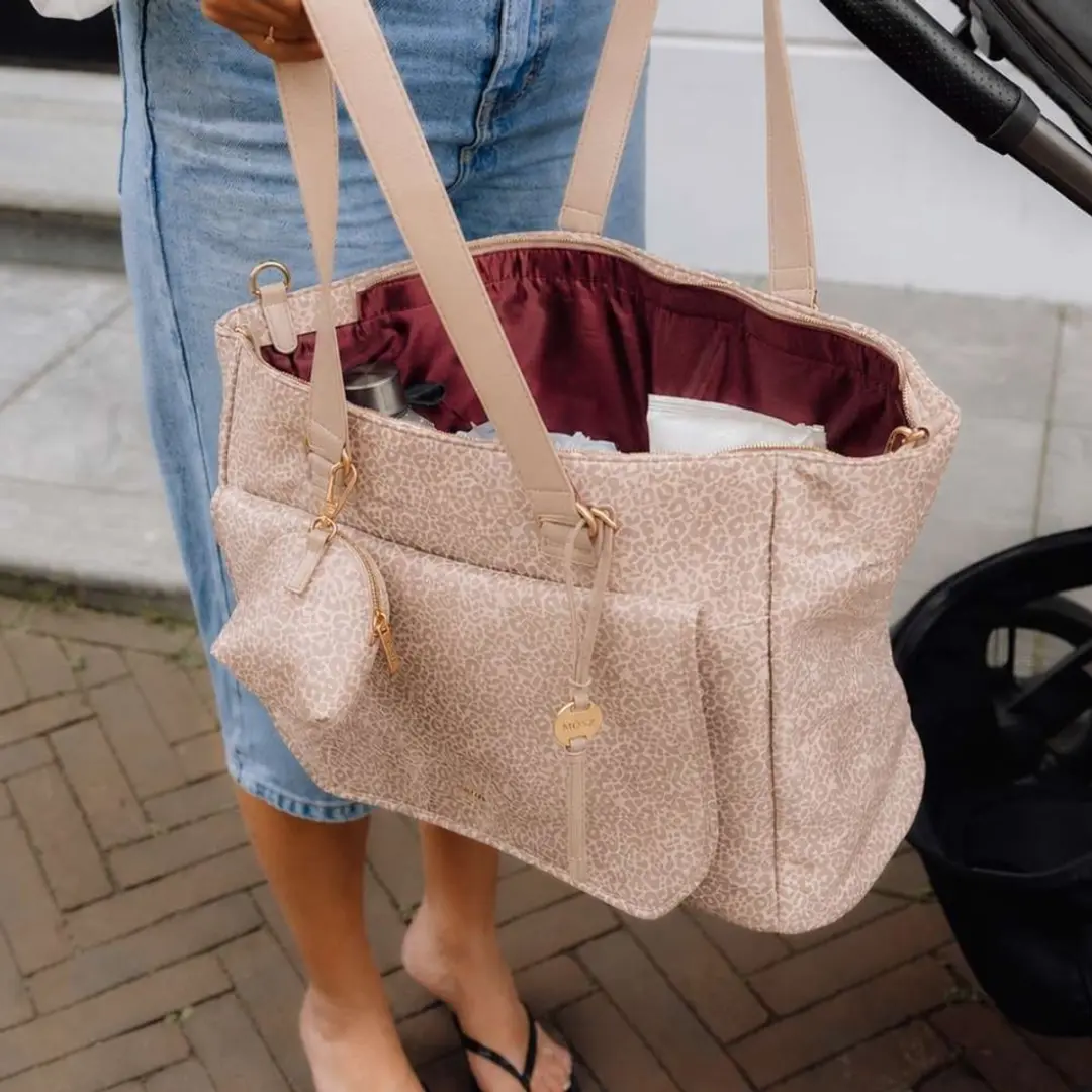 MOSZ Beige Luiertas met Verschoonmatje - Panterprint