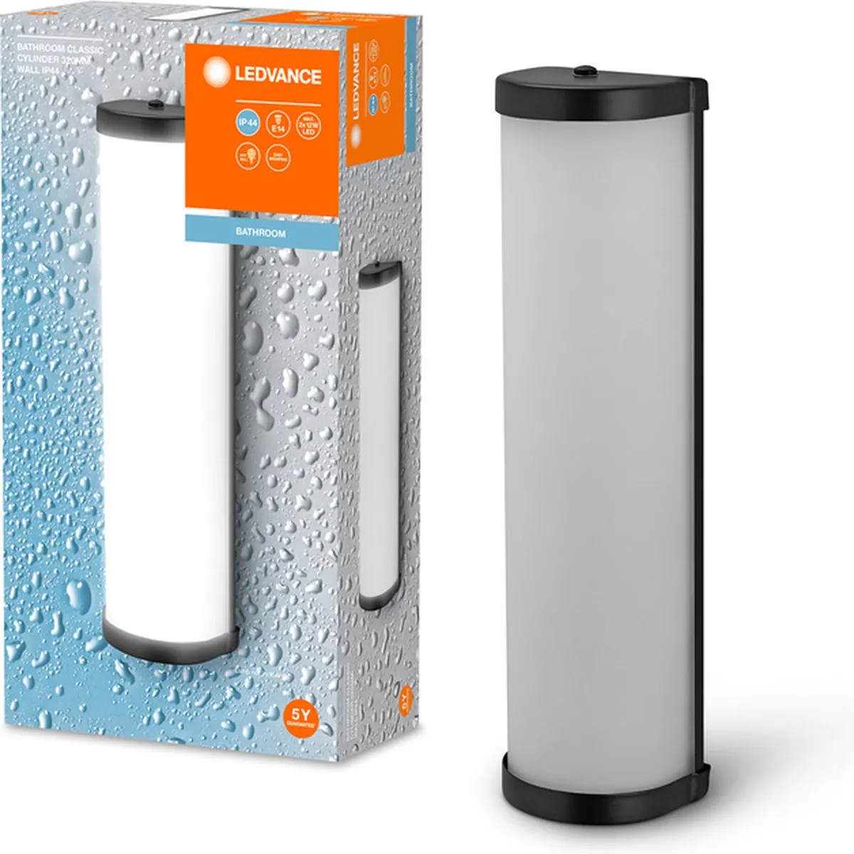LEDVANCE Classic Cylinder Wandlamp 320mm E14 - Zwart