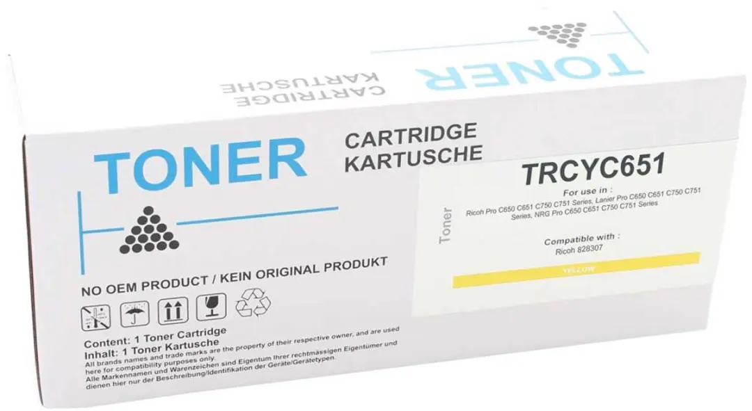 Ricoh TRCYC651 Compatible Toner Geel
