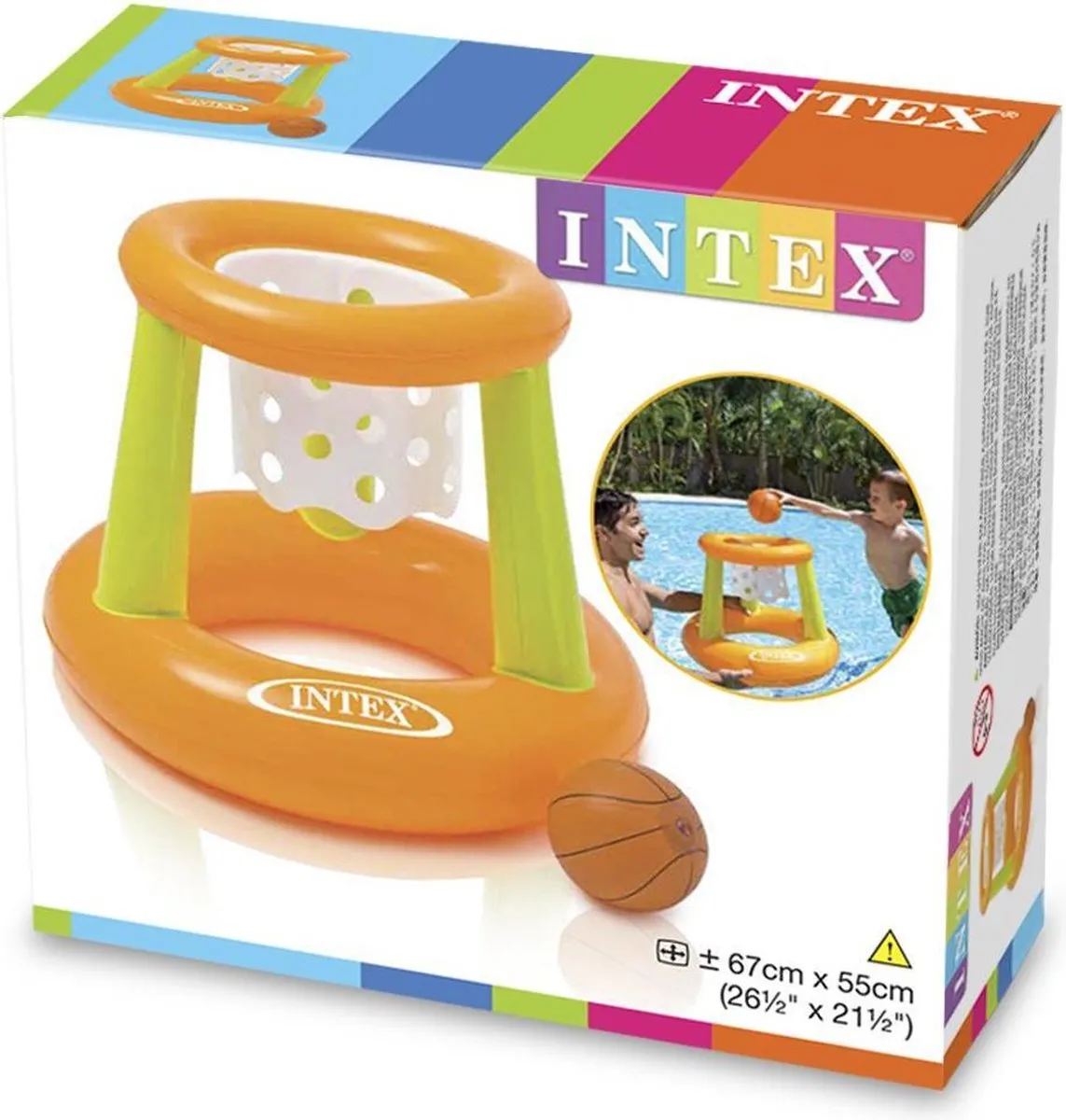 Intex Floating Hoops Opblaasbare Basketbal Ø67x55cm - Oranje