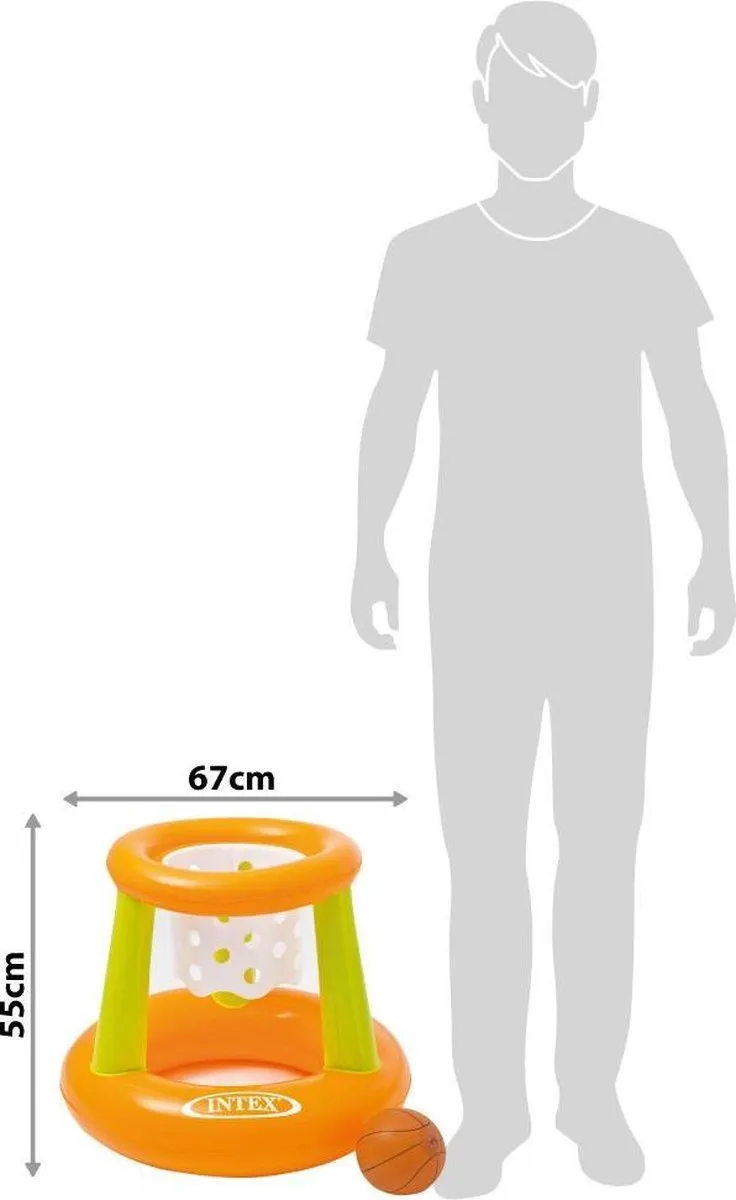 Intex Floating Hoops Opblaasbare Basketbal Ø67x55cm - Oranje
