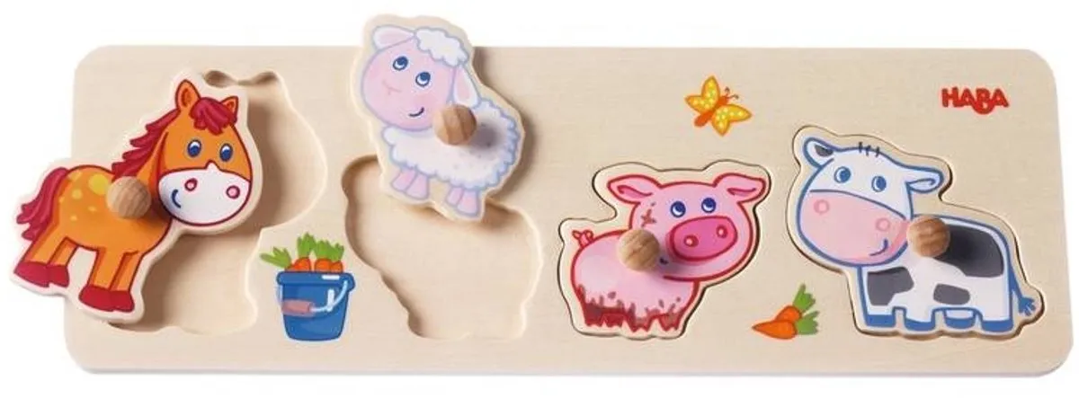 Haba Houten Puzzel Jongen op de Boerderij - 10 Stuks
