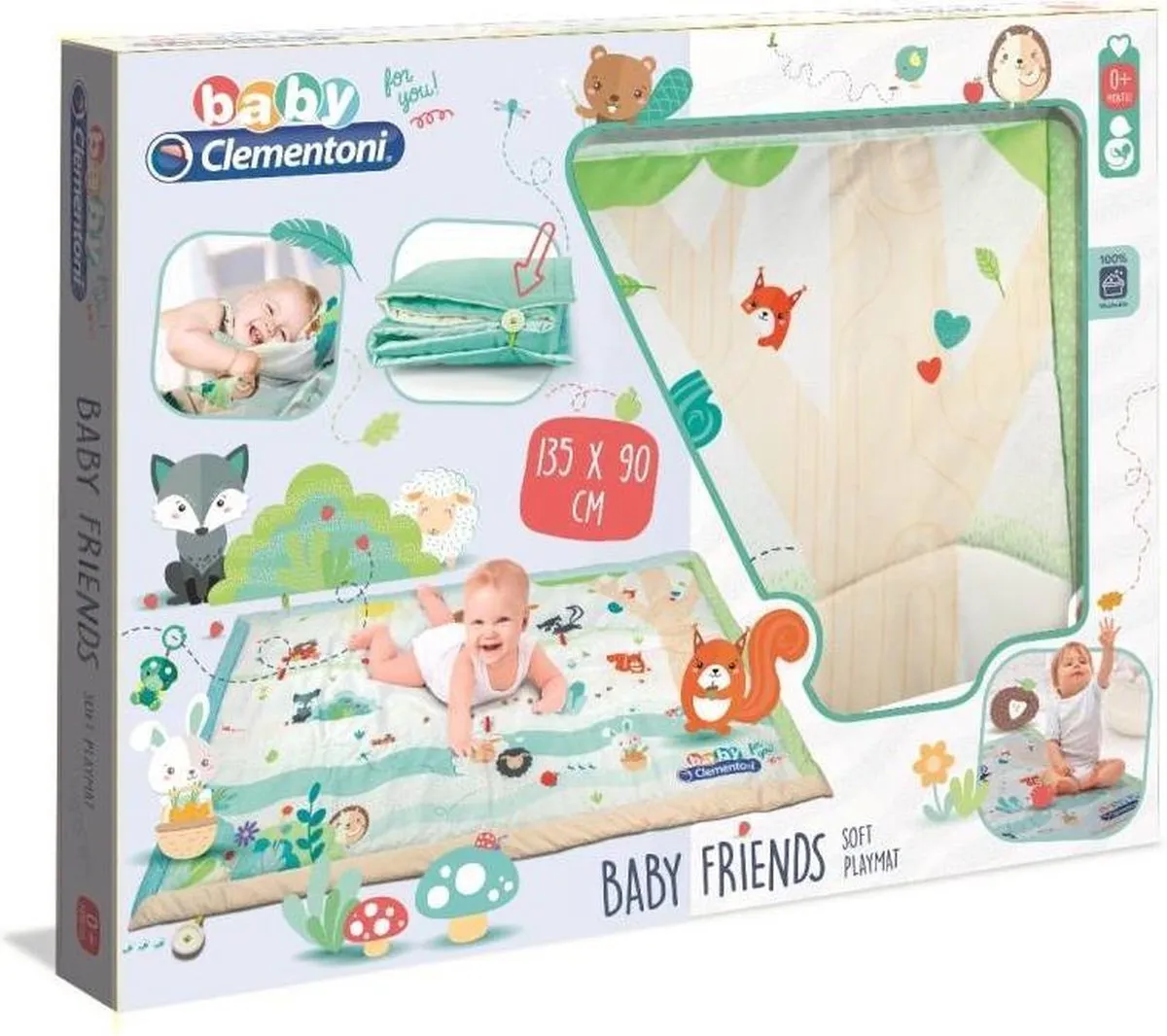 Clementoni Baby Friends Speelmat 135x90cm - Wit/Blauw