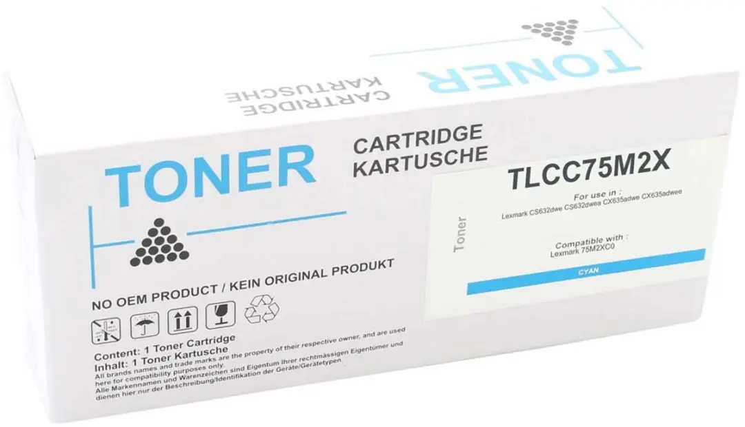 Lexmark TLCC75M2X Compatible Toner Cyaan