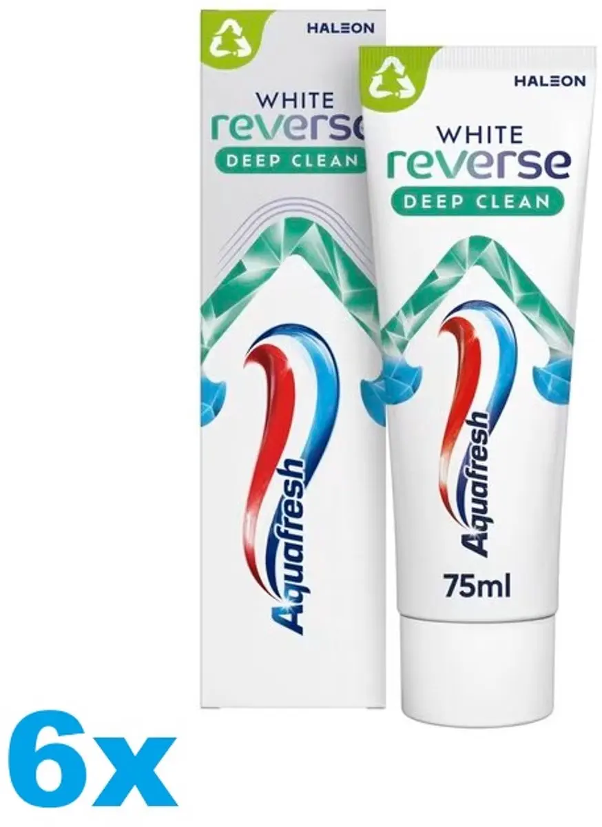 Aquafresh White Reverse Tandpasta 6x75ml