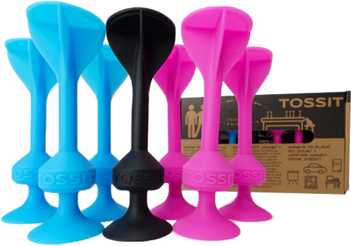 999 Games - Tossit - Starter Pack - Blauw-Roze - Darts - Petanque - Geavanceerde siliconen dart - HET LEVEN IS LEUK, JUST TOSS IT! - Voor binnen en buiten