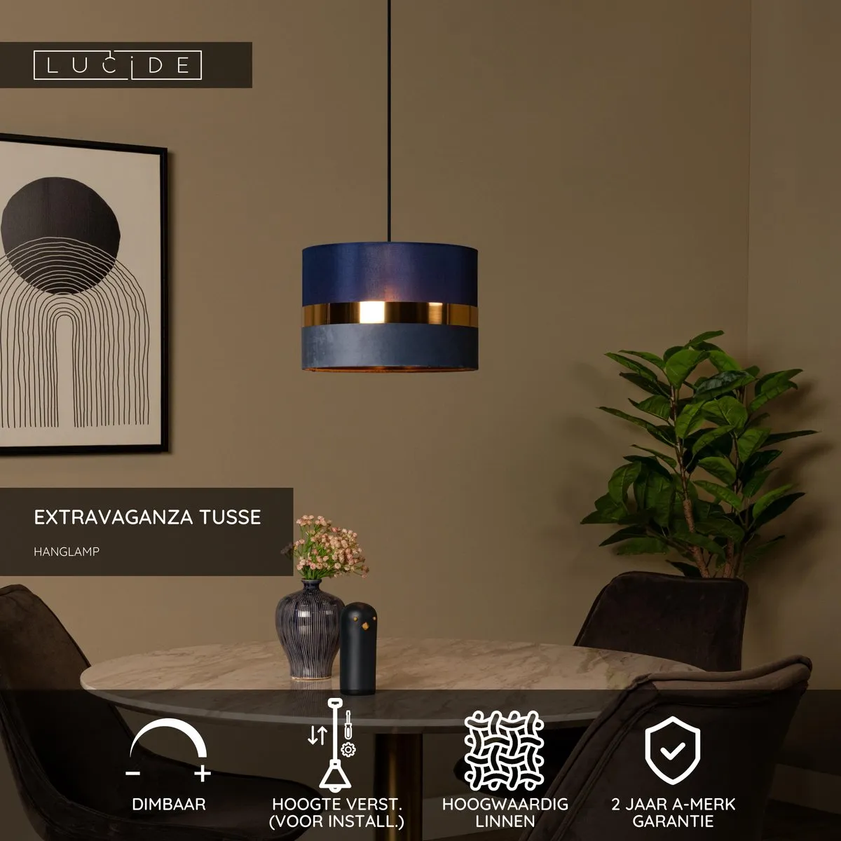 Lucide Extravaganza Hanglamp Ø30cm - Blauw