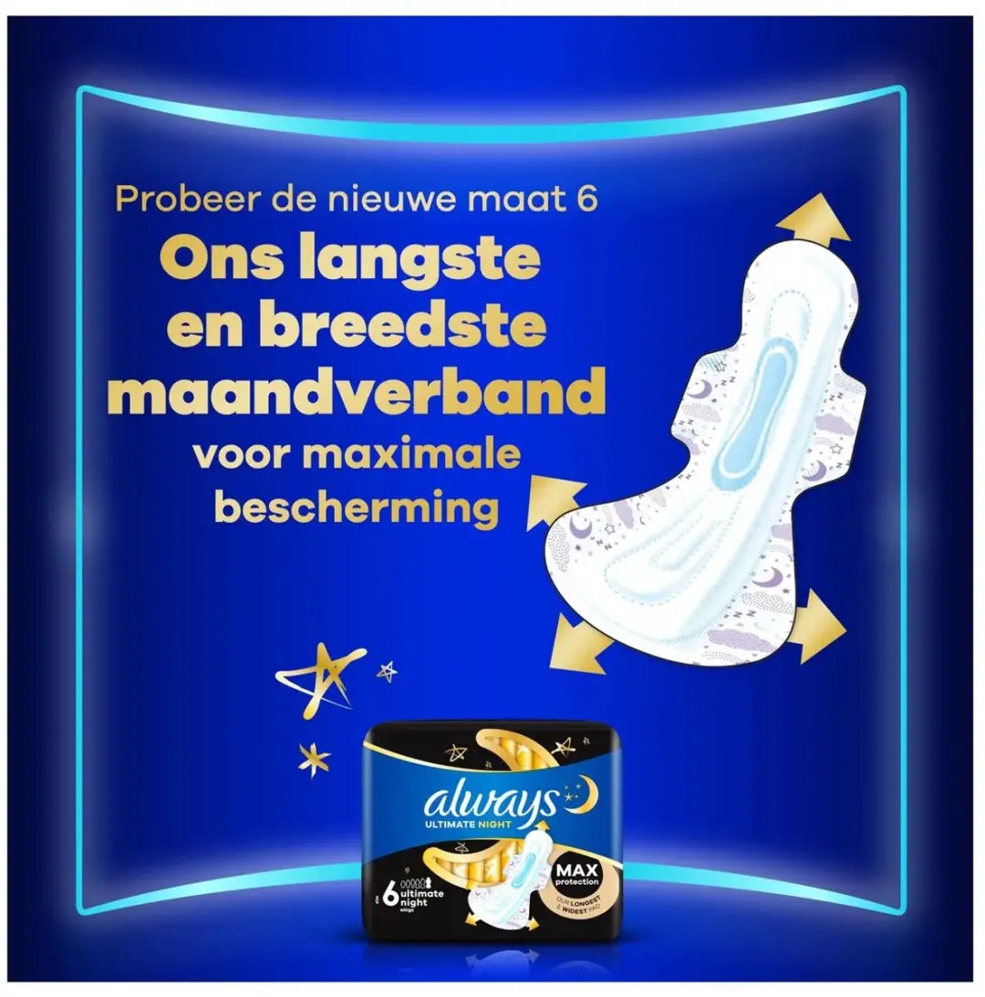 Always Ultimate Night Maandverband Maat 6 - 28 Stuks - afbeelding 6 van 6