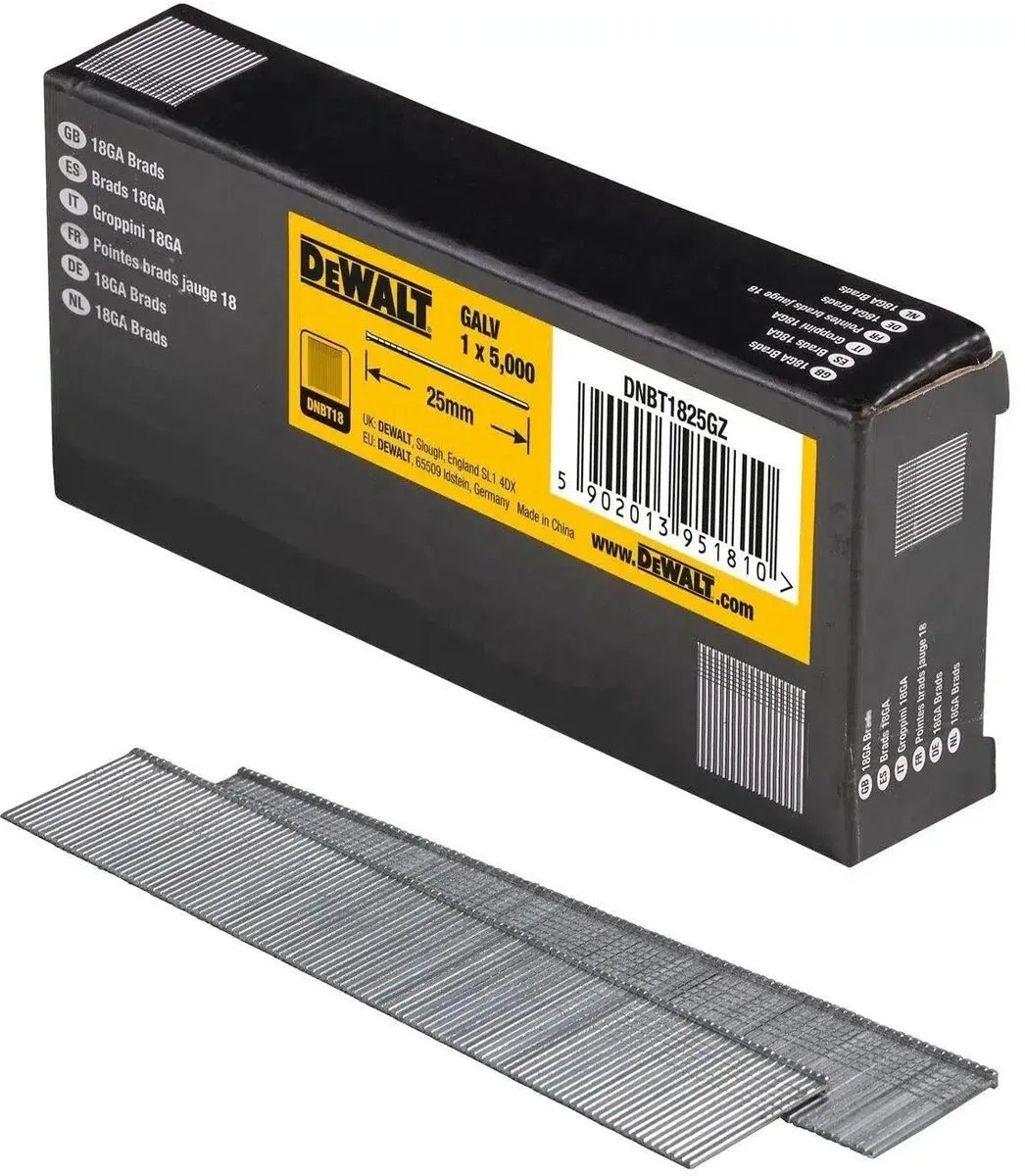 DeWalt DNBT1825GZ 18 Gauge Galvaniseerde Spijkers - 5000 Stuks