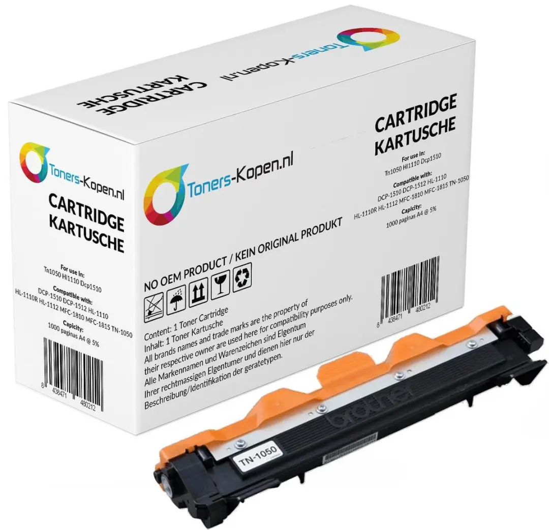 Brother TN-1050 Compatible Toner - 1000 Pagina's - Zwart