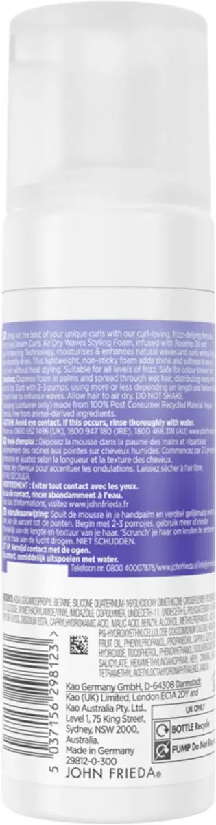 John Frieda Frizz Ease Dream Curls Mousse 450ml - 3 Stuks