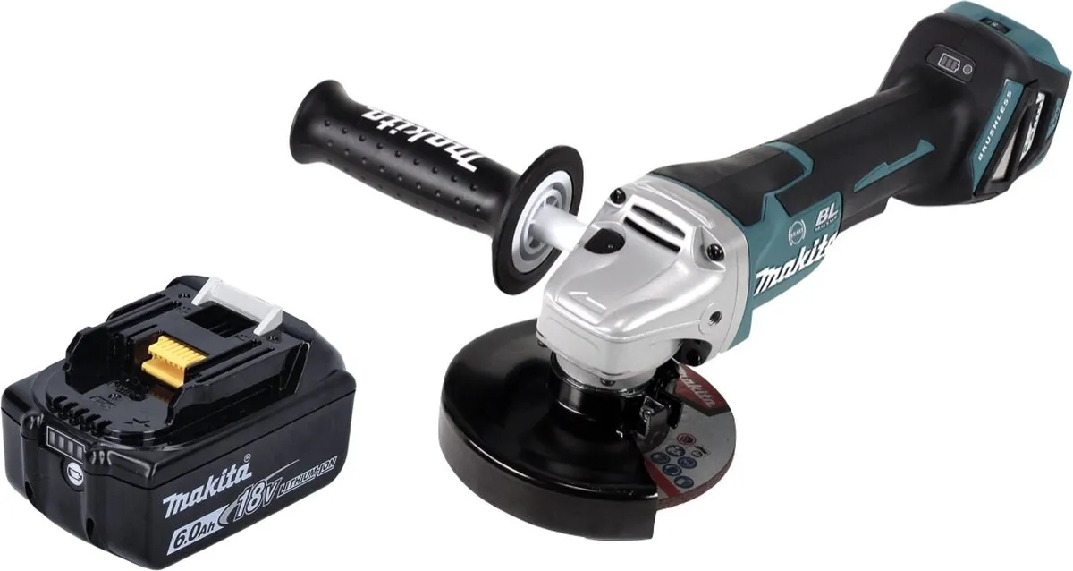 Makita DGA 517 G1 Haakse Slijper 18V 125mm - 1x Accu 6.0Ah