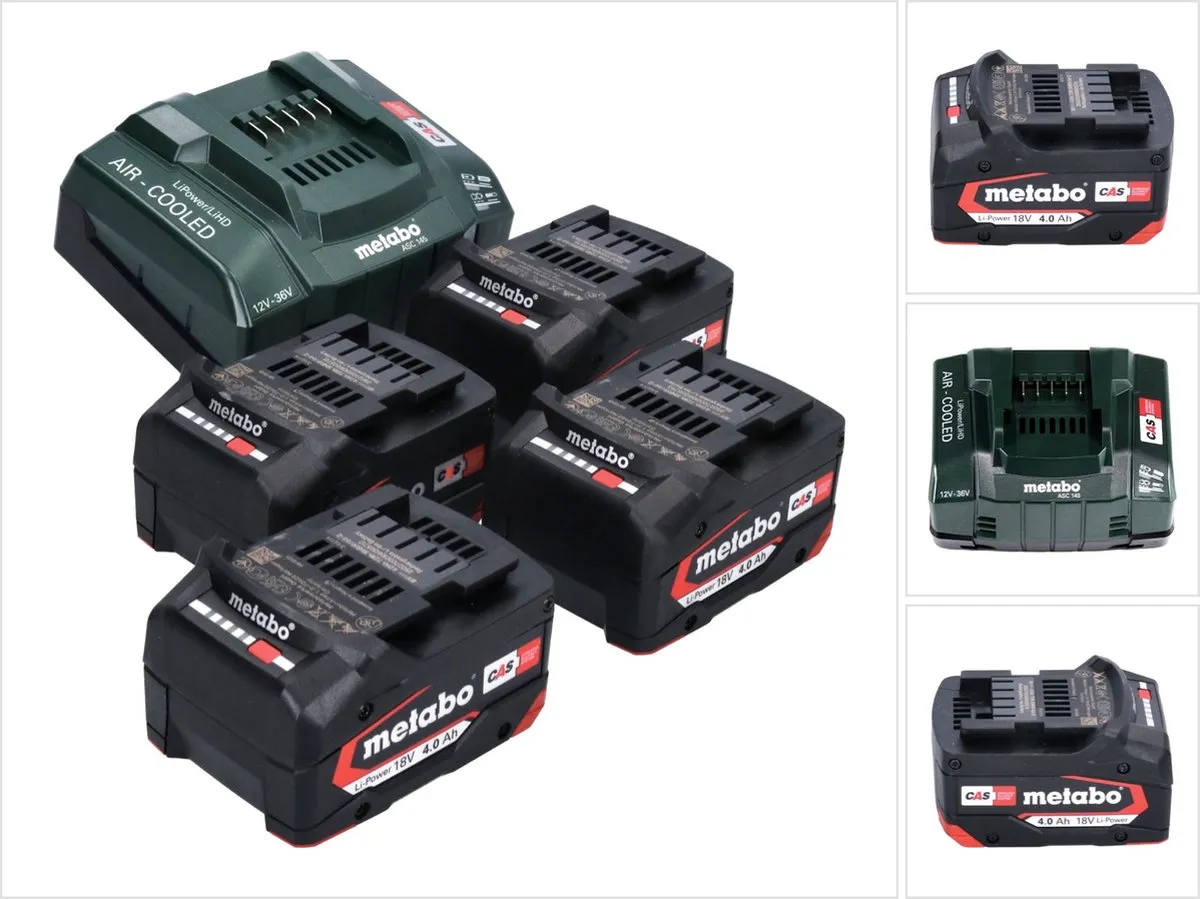 Metabo Li-Power Basisset 4x 4,0Ah CAS + ASC 145 Snellader