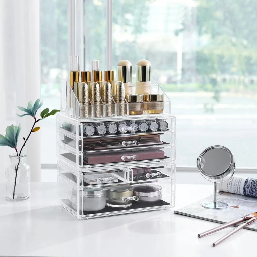 Songmics Make-up Koffer JKA009TP - 6 Lades 15 Vakken - Transparant