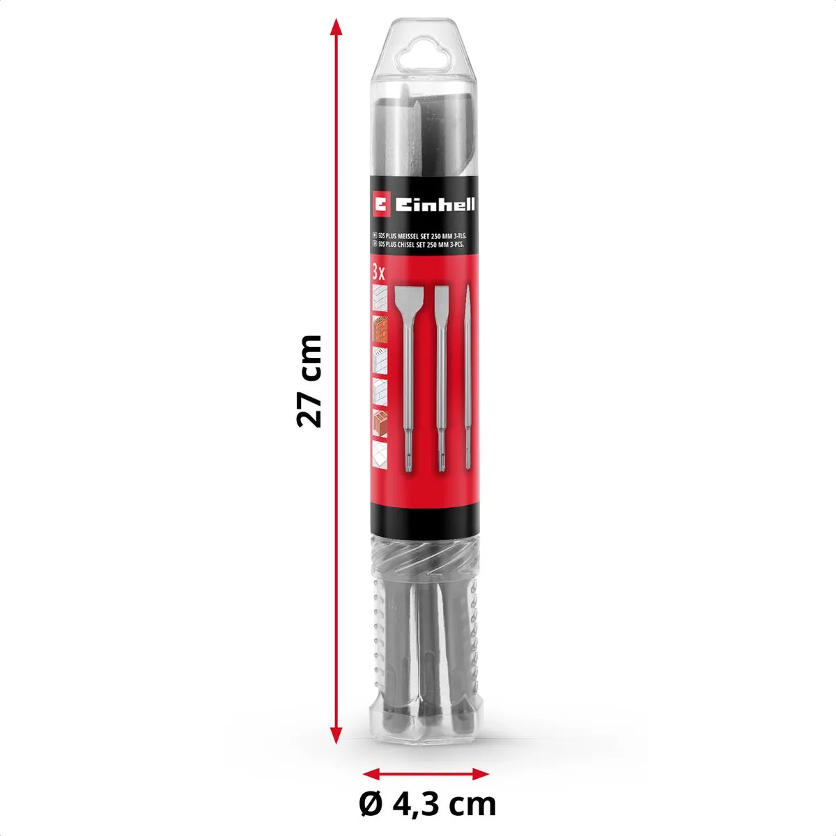 Einhell Beitelset SDS-Plus 3-delig 250mm