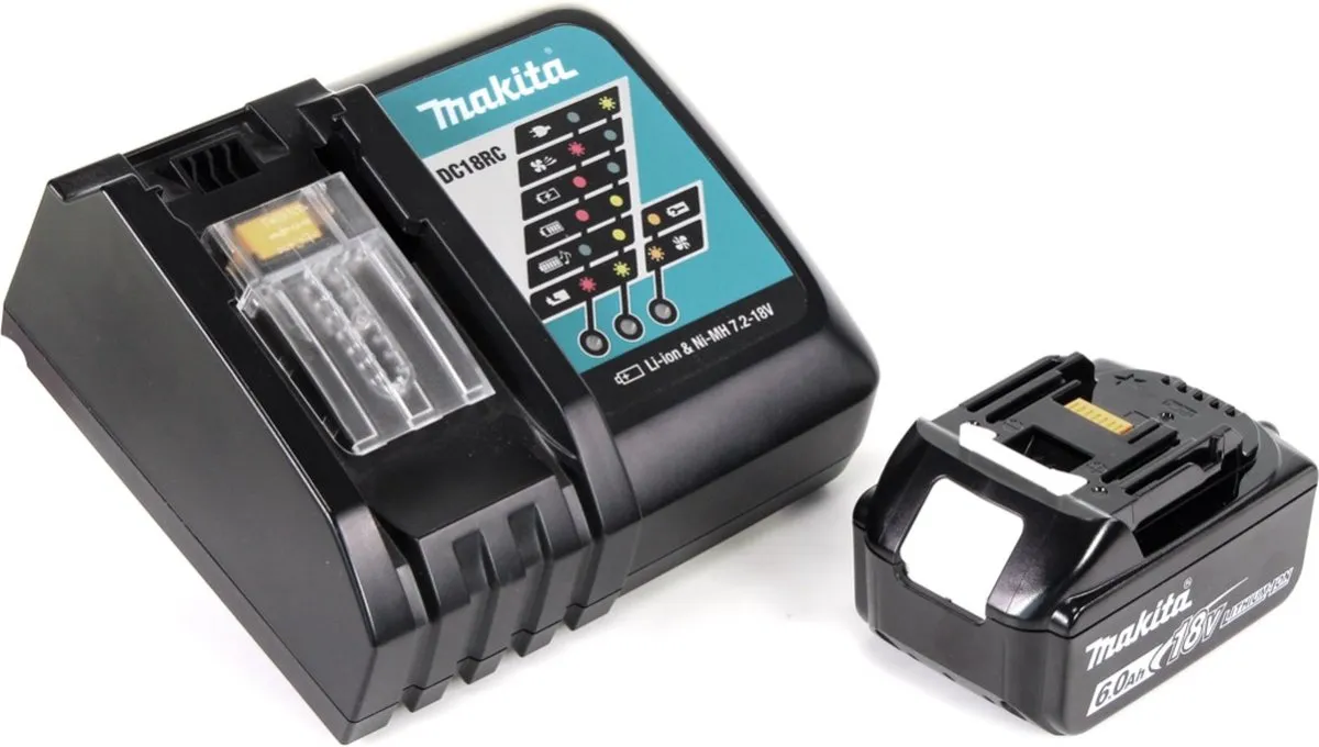 Makita DGA517RG1J Haakse Slijper 18V 125mm - Borstelloos - 6.0Ah