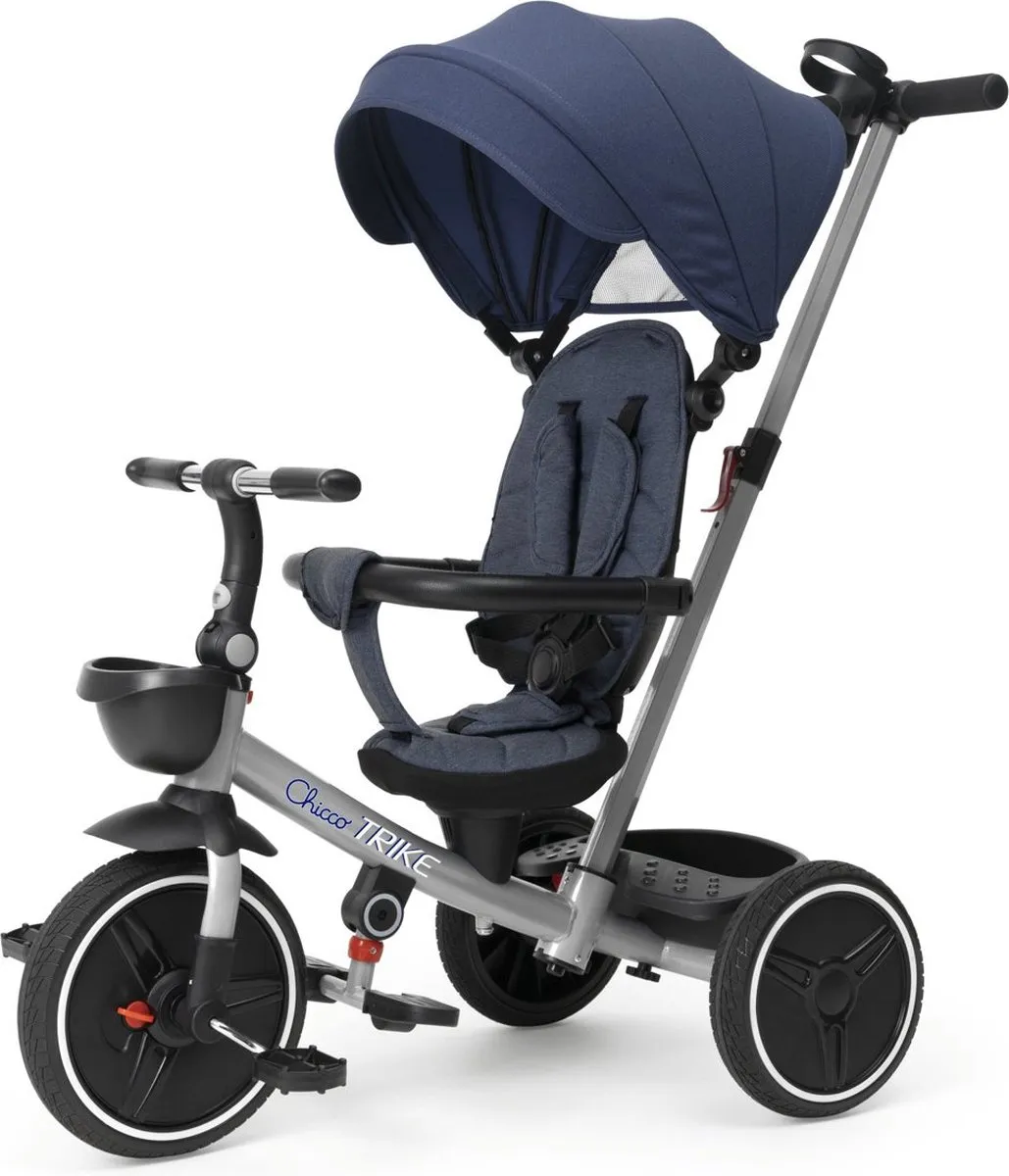 Chicco 4-in-1 Opvouwbare Driewieler - Zwart/Blauw/Grijs