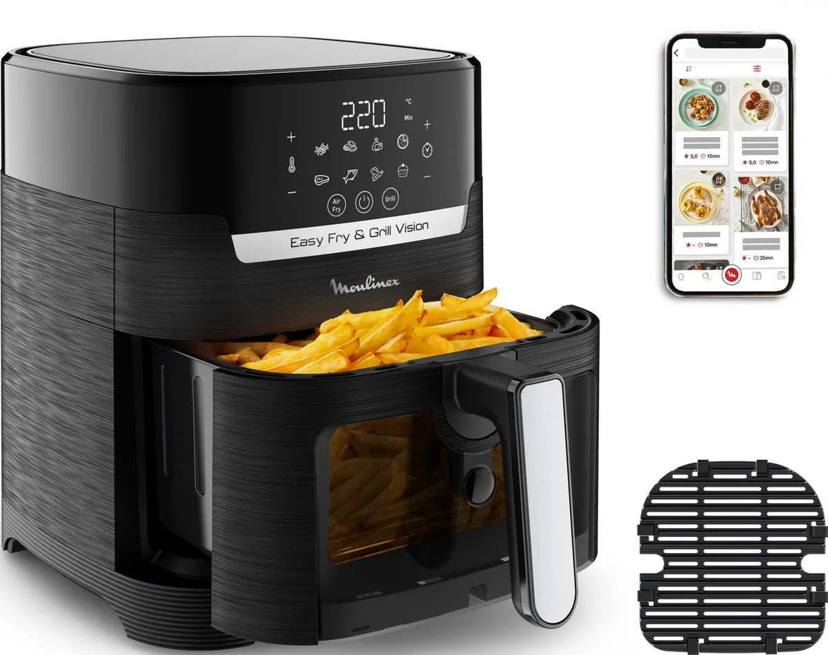 Moulinex Easy Fry & Grill Vision EZ506820 Heteluchtfriteuse 1550W - 4,2L Zwart