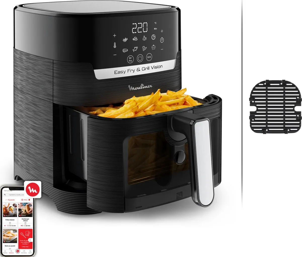 Moulinex Easy Fry & Grill Vision EZ506820 Heteluchtfriteuse 1550W - 4,2L Zwart