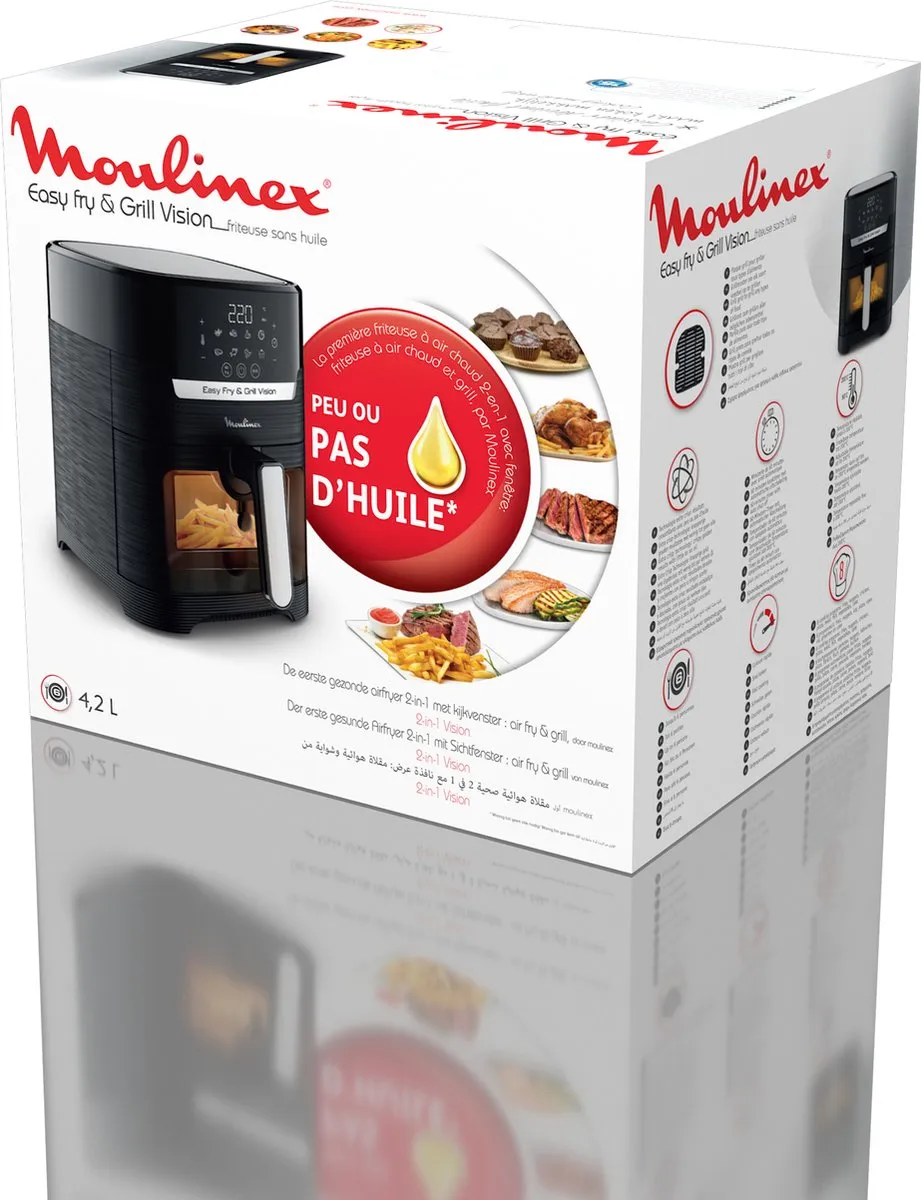 Moulinex Easy Fry & Grill Vision EZ506820 Heteluchtfriteuse 1550W - 4,2L Zwart