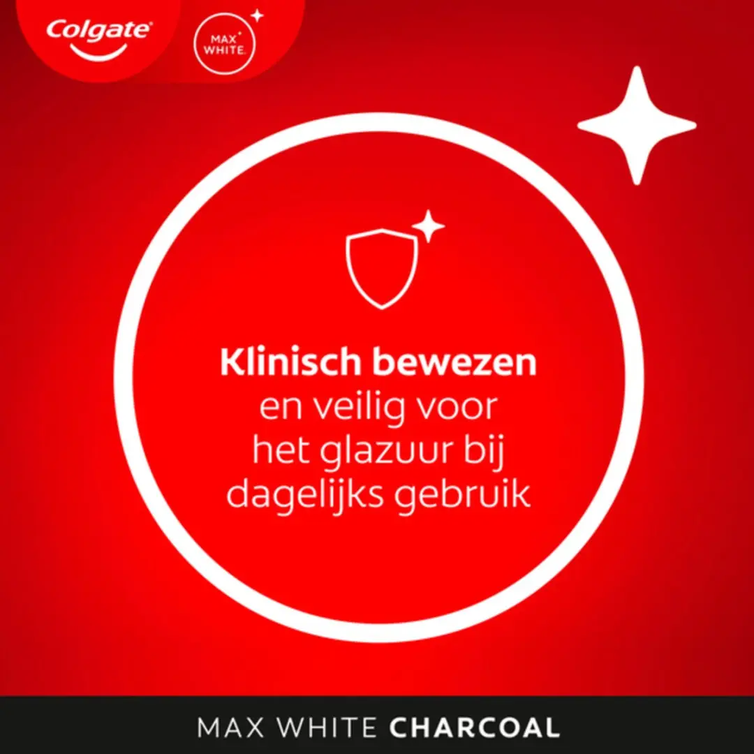 Colgate Max White Active Charcoal Tandpasta 75ml - 3 Stuks