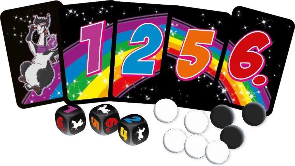 999 Games Lama Het Dobbelspel - 3 Dobbelstenen 70 Fiches 43 Kaartjes