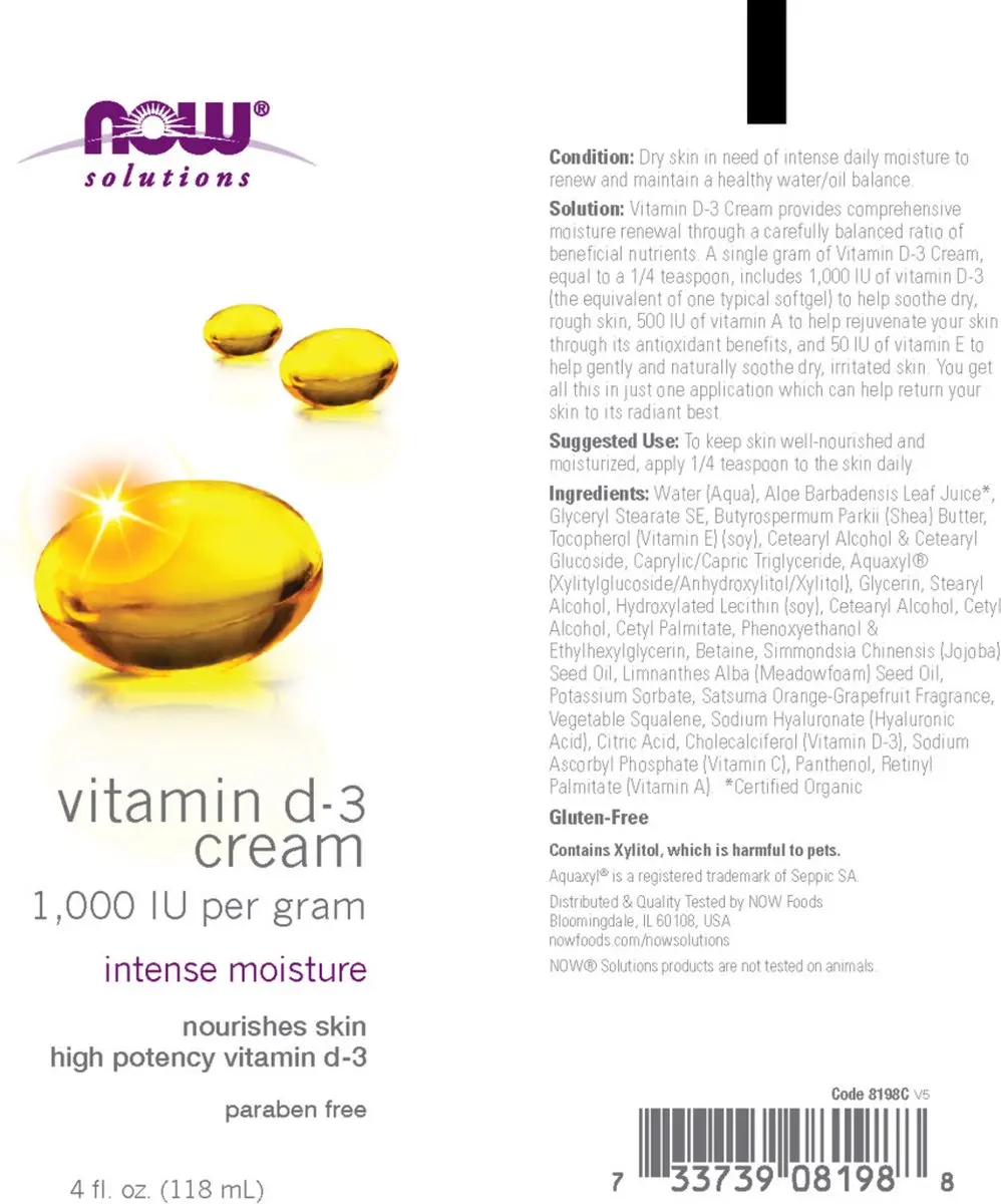 Now Foods Vitamine D3 Crème 118ml
