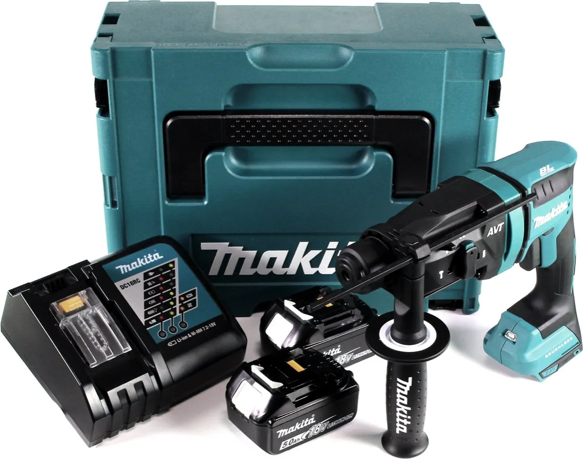 Makita DHR182RTJ SDS-plus CombiHamer - 2x 5.0Ah - 1,7J - Koolborstelloos - afbeelding 2 van 6