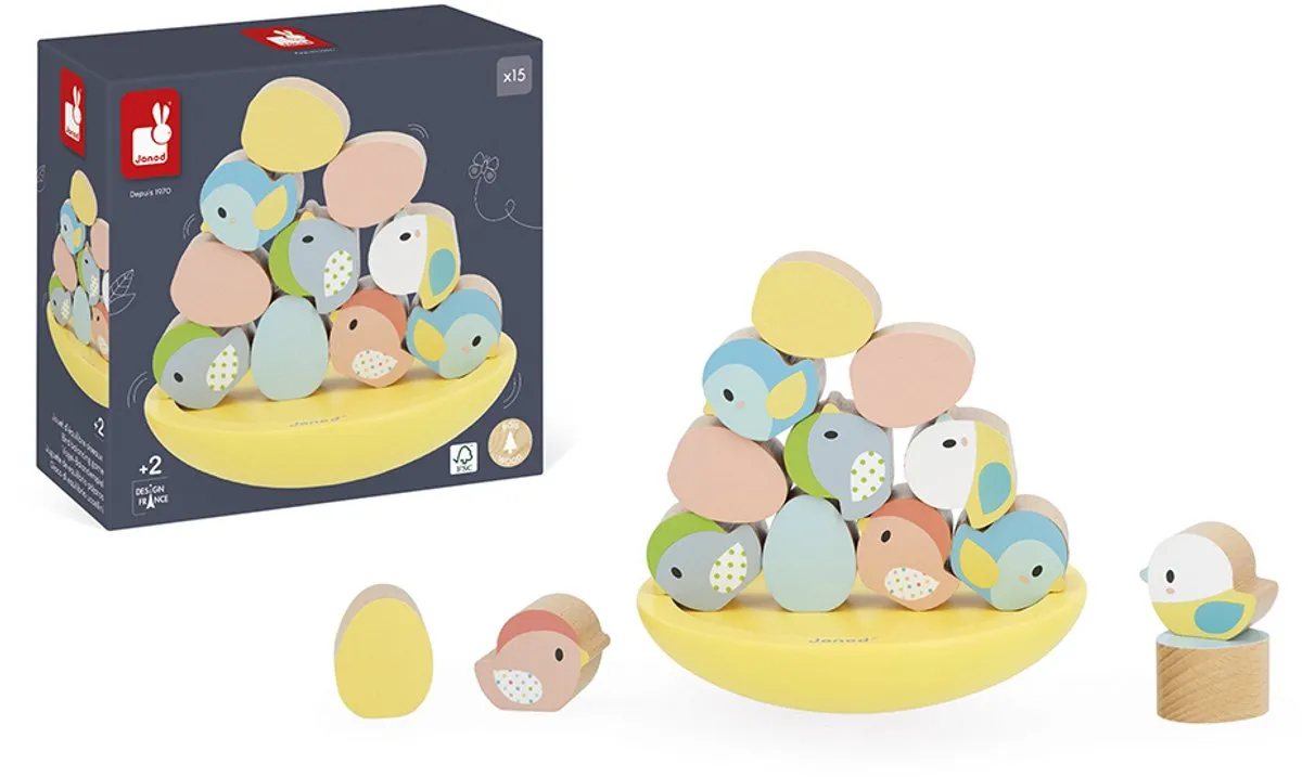 Janod Pure Vogel Balansspel 5146 - Multicolor
