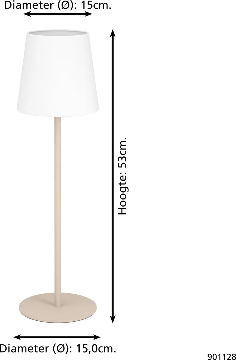 Eglo Fiorana Tafellamp E14 - 53 cm - Zand/Wit - afbeelding 6 van 6