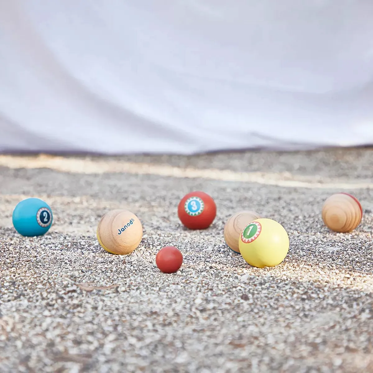 Janod Applepop Petanque Houten Set - 6 Ballen + Jack + Opbergzak