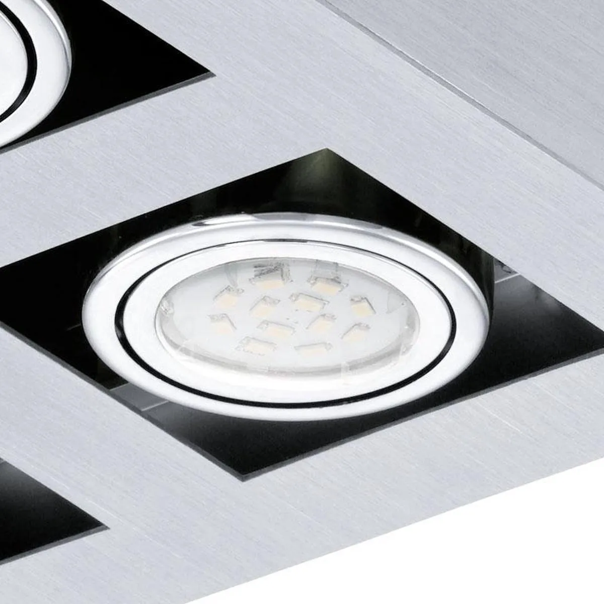 Eglo Loke 1 Opbouwlamp 4 Lichtpunten - Aluminium/Geborsteld Chroom/Zwart