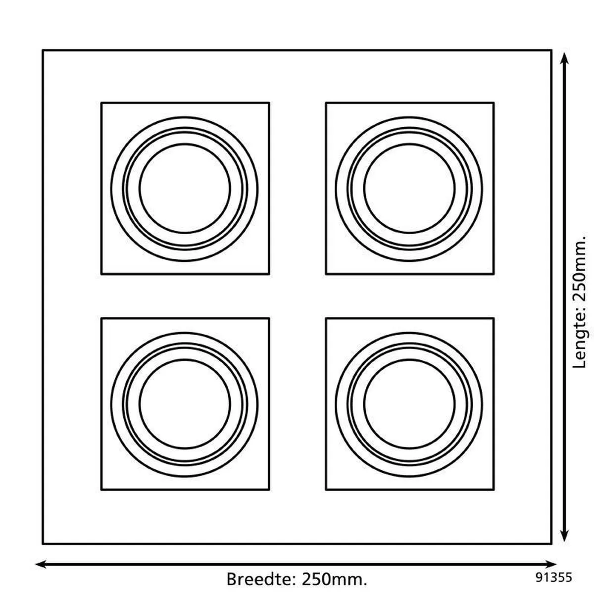 Eglo Loke 1 Opbouwlamp 4 Lichtpunten - Aluminium/Geborsteld Chroom/Zwart