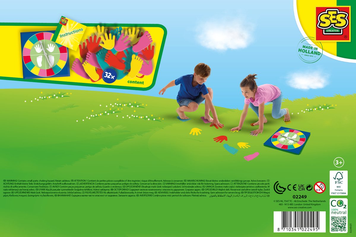 SES - Handen en voeten twist - bepaal je eigen regels - overal te gebruiken - foam handen en voeten - af te spoelen met water