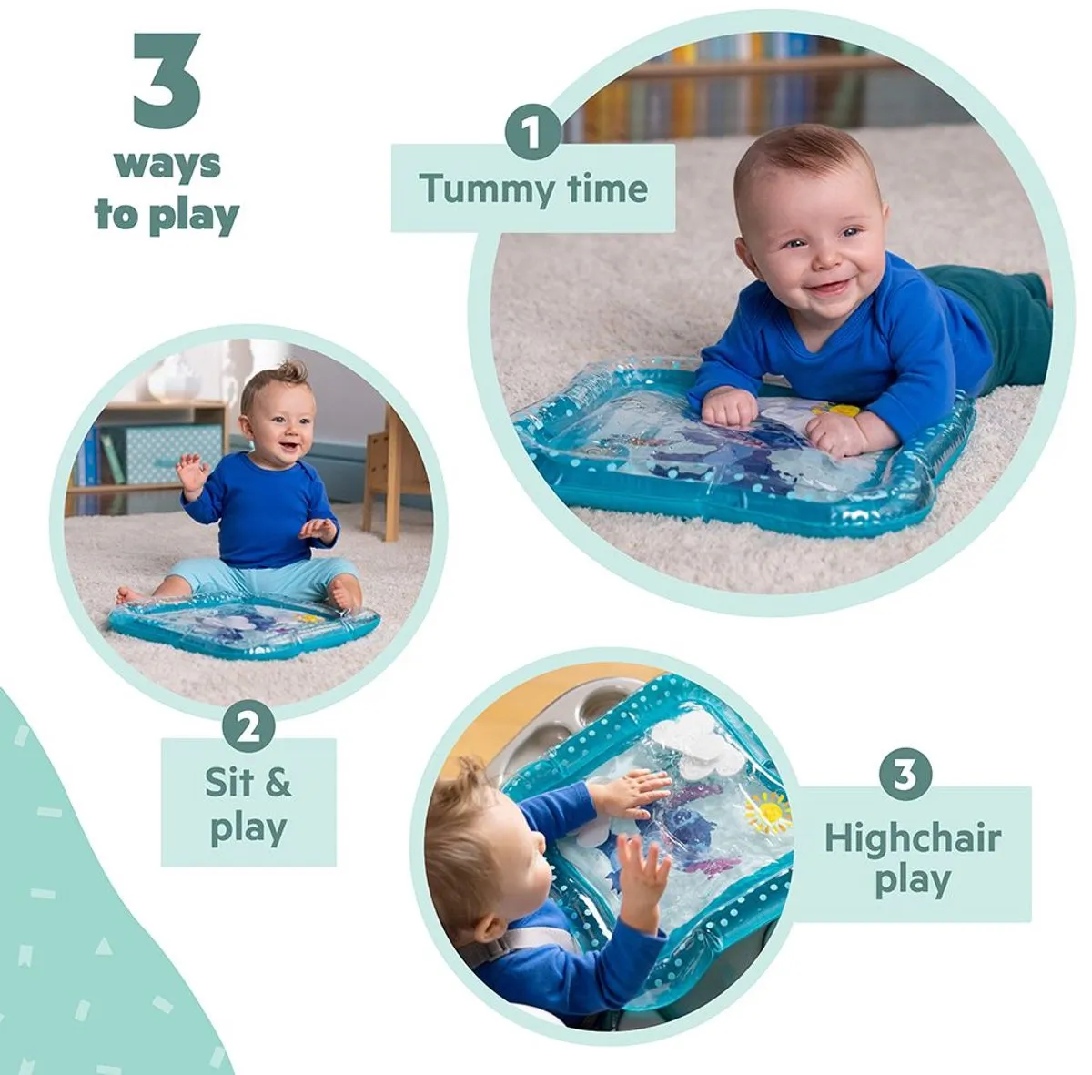Bright Starts Baby Watermat Stitch Making Waves - Blauw