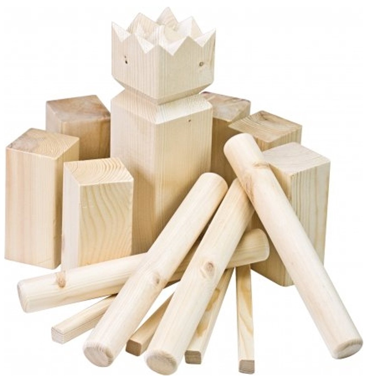 Tactic Kubb – Vang- en werpspel – Origineel Zweeds Werpspel In Handige Draagbare Doos – Duurzaam Grenenhout