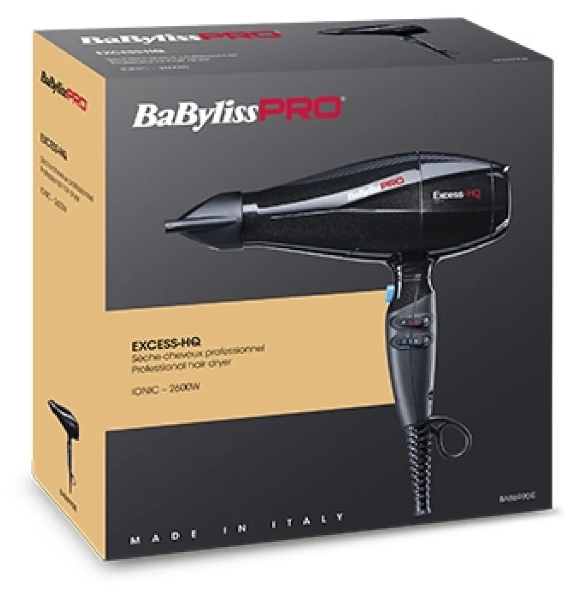 Babyliss Pro Excess-HQ Haardroger 2600W - Zwart - afbeelding 6 van 6