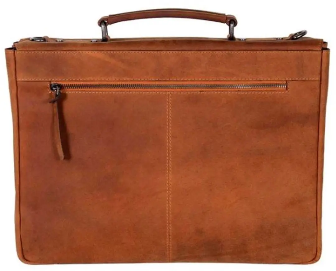 DSTRCT Limited Leren Aktetas 16" - 4 Vakken - Cognac