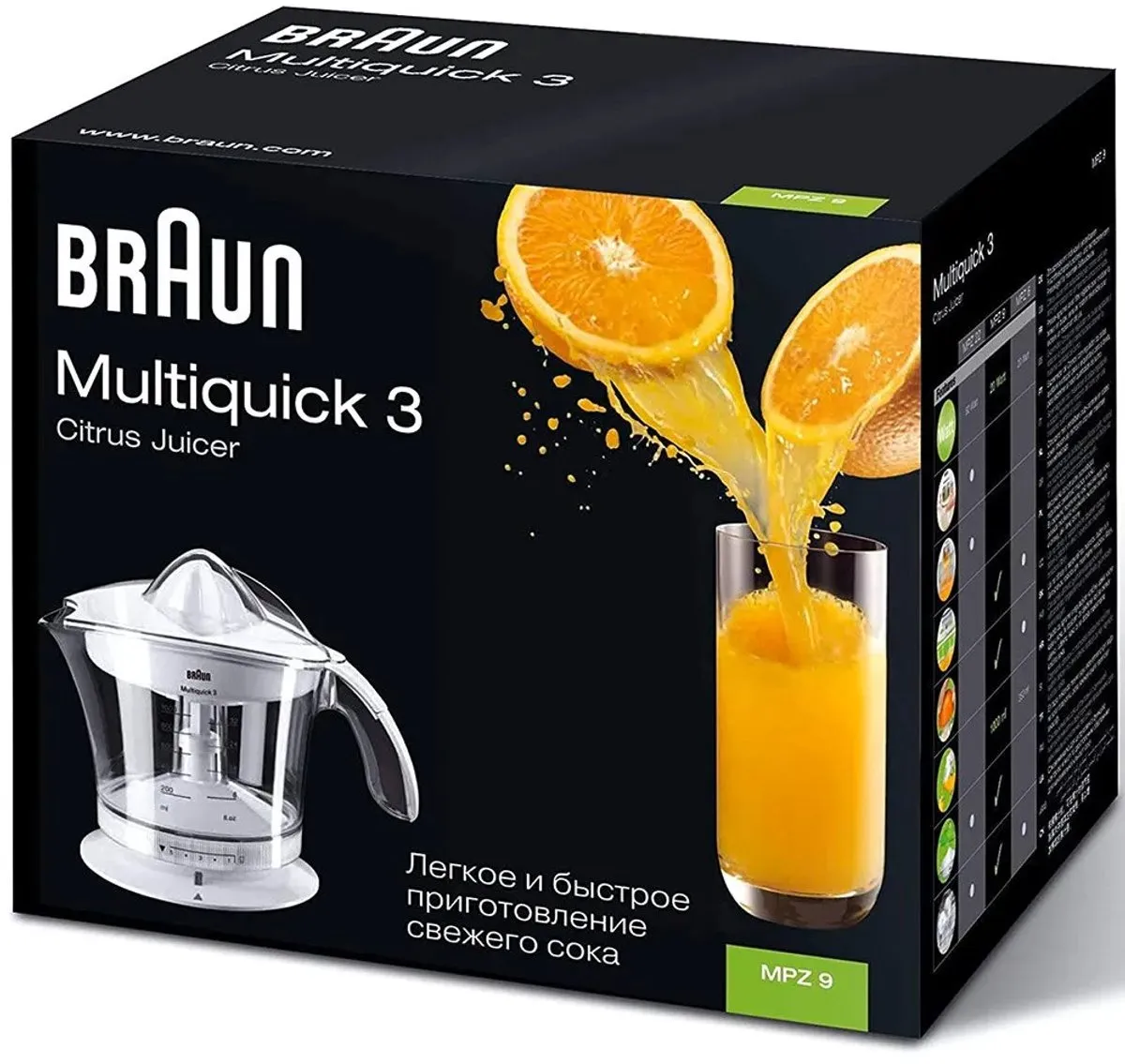 Braun CitrusQuick 1 MPZ9 Elektrische Citruspers - Wit
