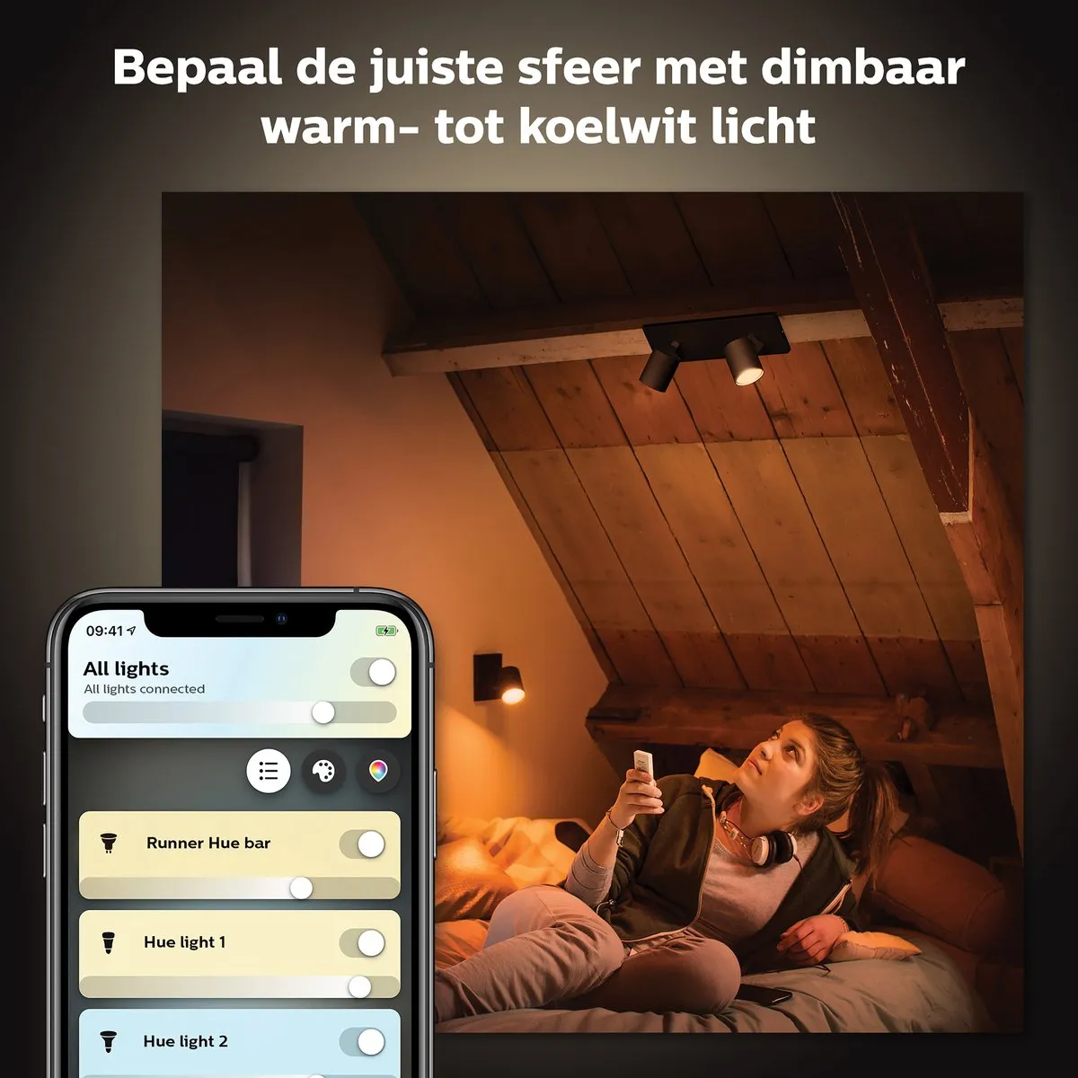 Philips Hue Runner Opbouwspot 2-spots - Zwart
