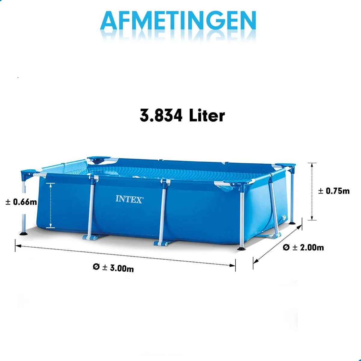 Intex Family Frame Zwembad 300x200x75cm - 3834L - Blauw