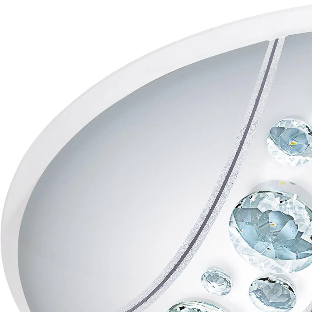 Eglo Nerini Wand/Plafondlamp 1 Licht Ø315mm - Wit/Zwart/Helder - afbeelding 6 van 6