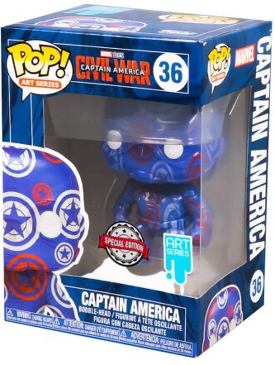 Funko POP Art Series Civil War Captain America #36 - Blauw/Rood