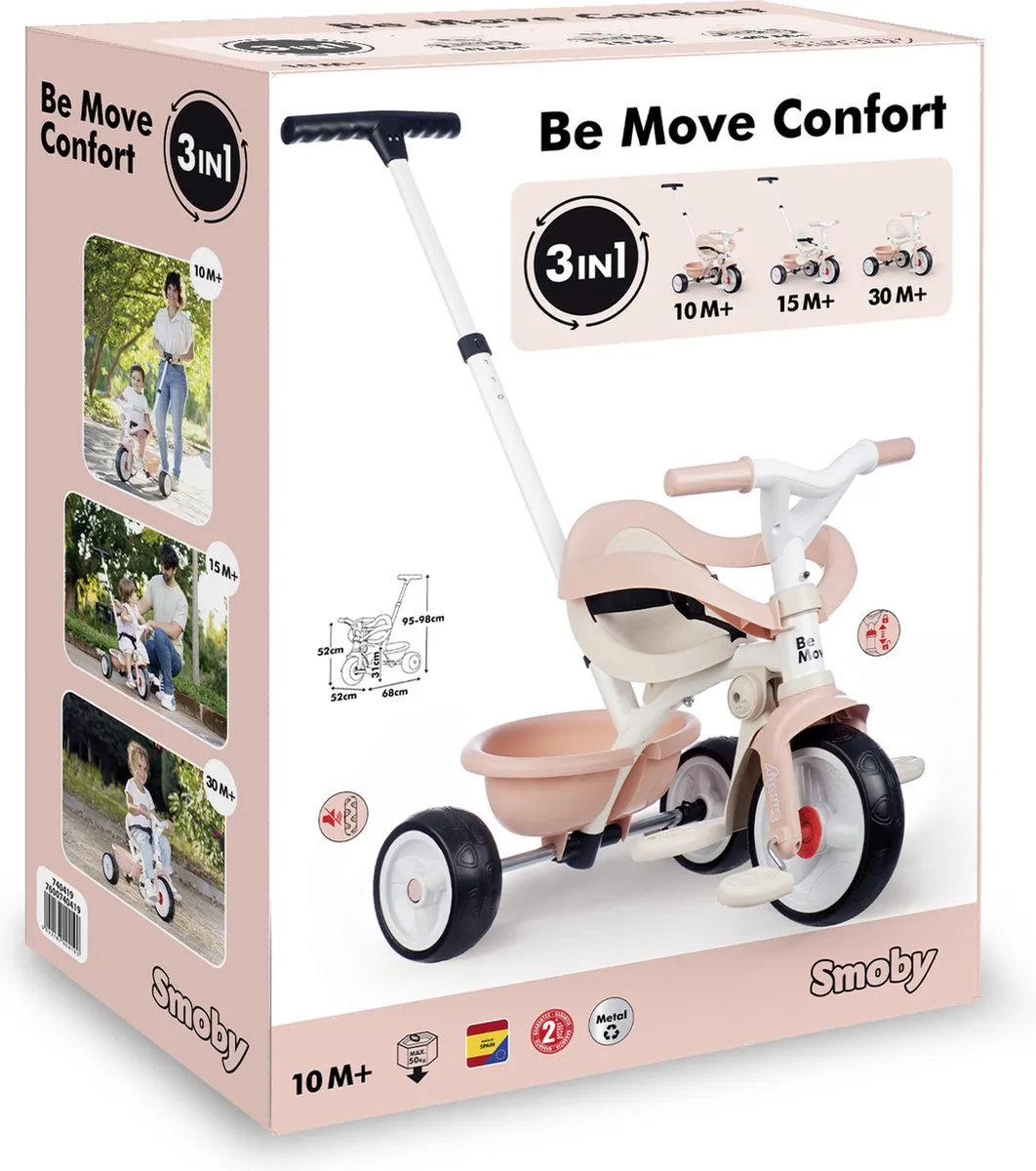 Smoby Be Move Comfort Driewieler Roze