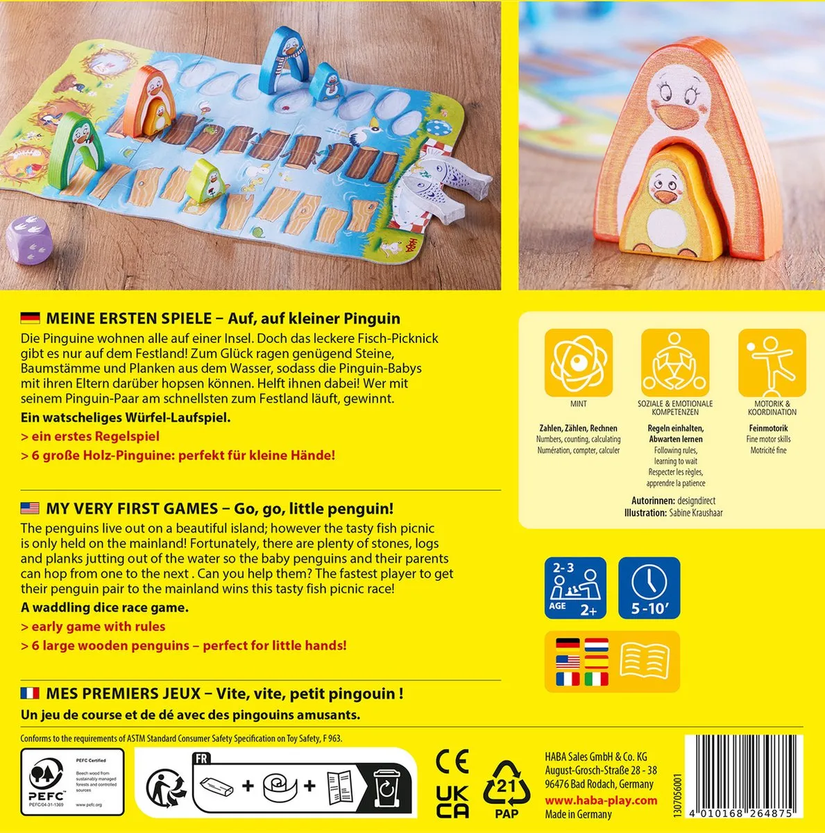Haba Mijn Eerste Spelen Op, op kleine pinguïn - Multicolor