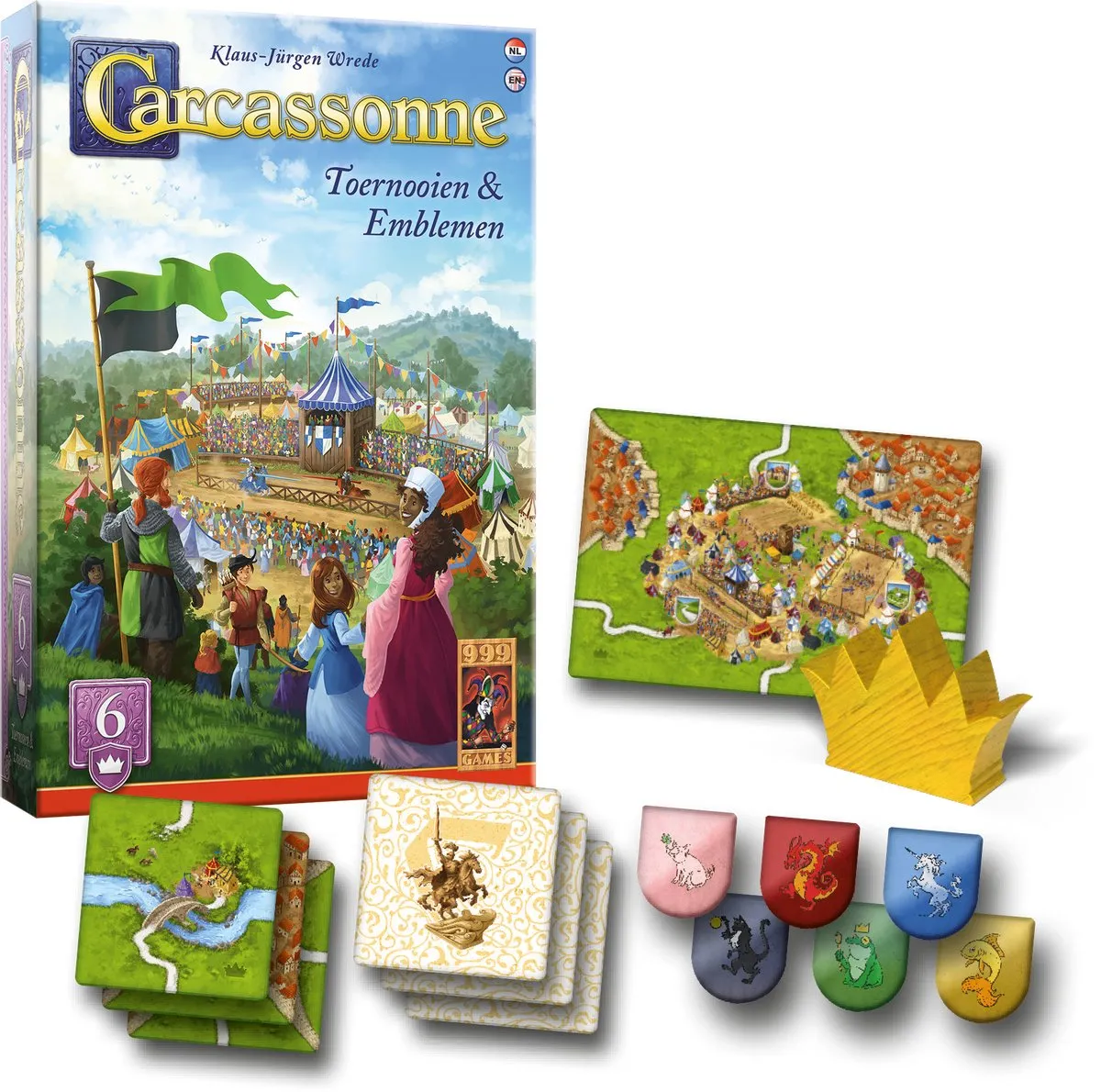 999 Games Carcassonne Toernooien & Emblemen Uitbreiding 6 - afbeelding 6 van 6