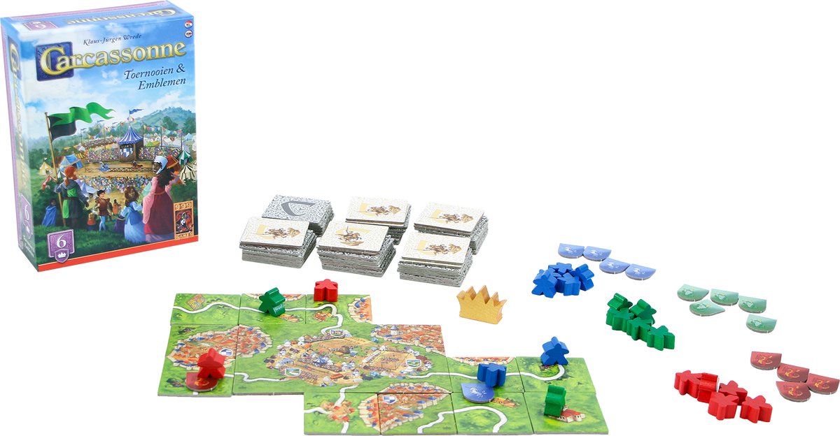 999 Games - Carcassonne: Toernooien & Emblemen - Uitbreiding 6 - Nieuwe Versie - NL - EN