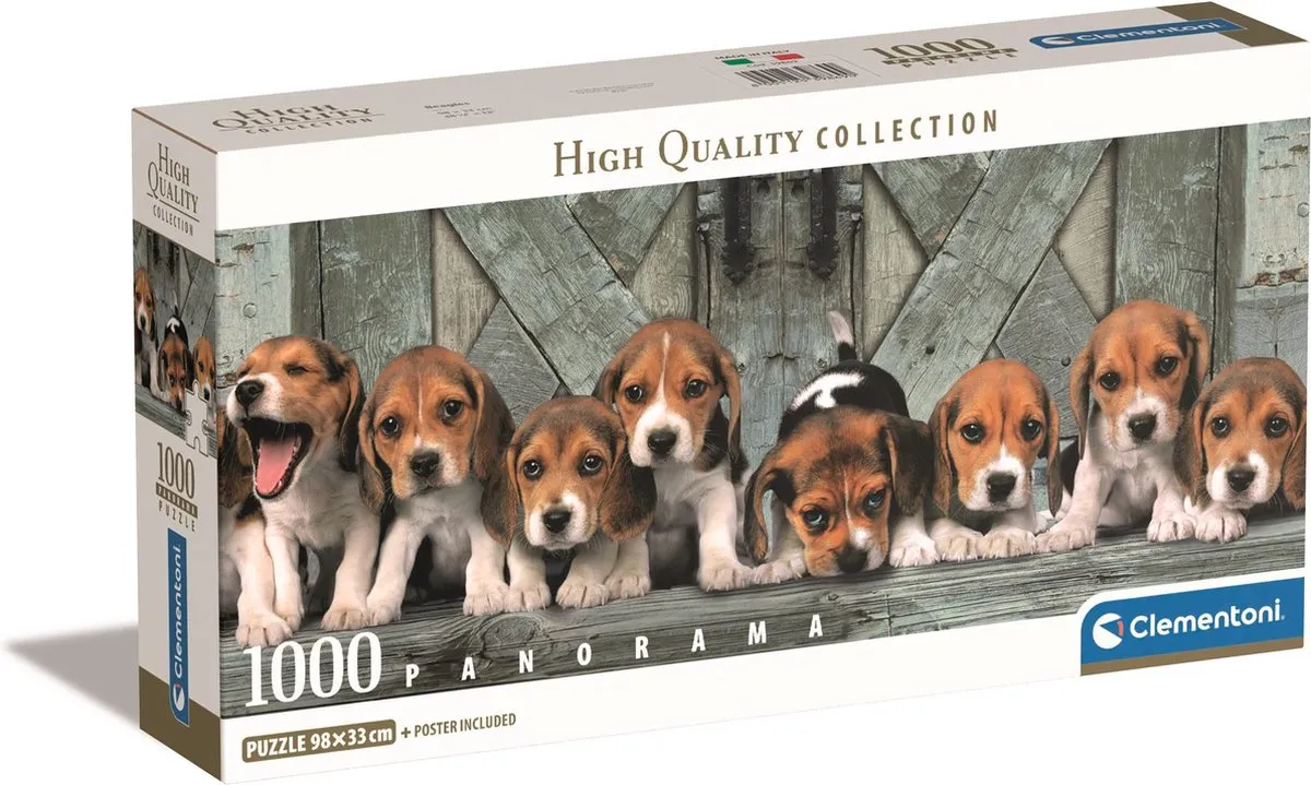 Clementoni Beagles Panorama Puzzel 1000 Stukjes - Multicolor